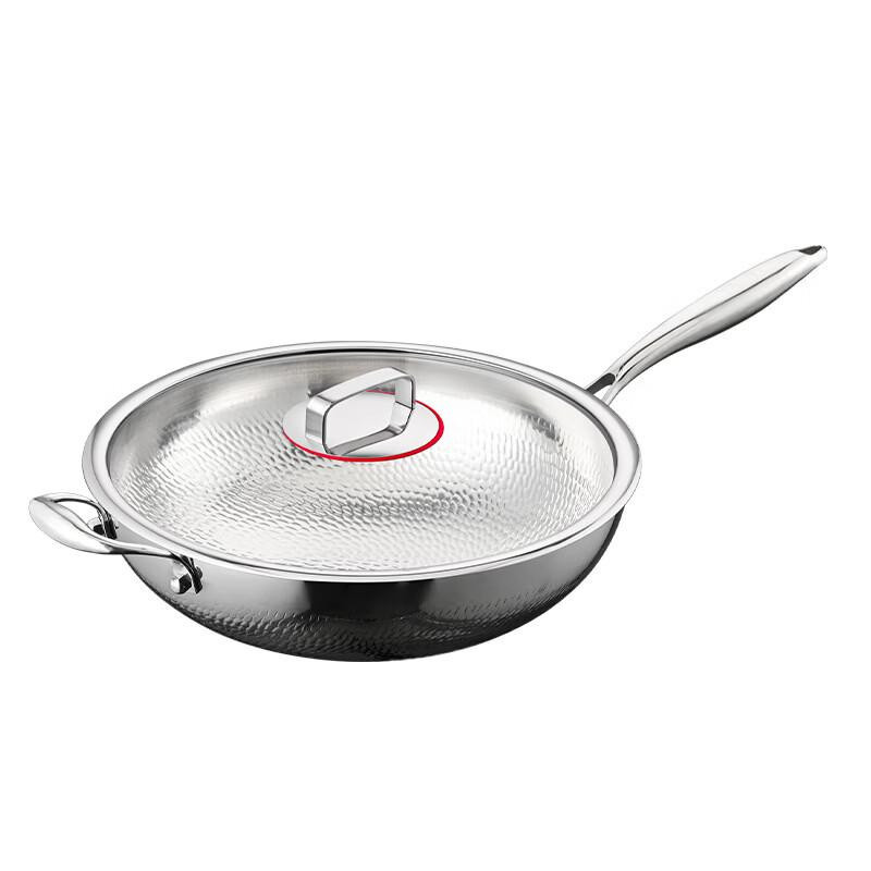 Zhuochuang Wok mit Rundboden aus Titan in Silber, Durchmesser: 36 cm - Bild 3