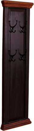 SIT Wandgarderobe CORSICA aus Mangoholz und MDF mit 4 Haken, Schwarz/Braun, B/H: 110 x 35 cm - Bild 1