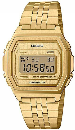 Casio Digitaluhr Vintage, Gold, Edelstahl, Herren, 39,6 mm - Bild 1