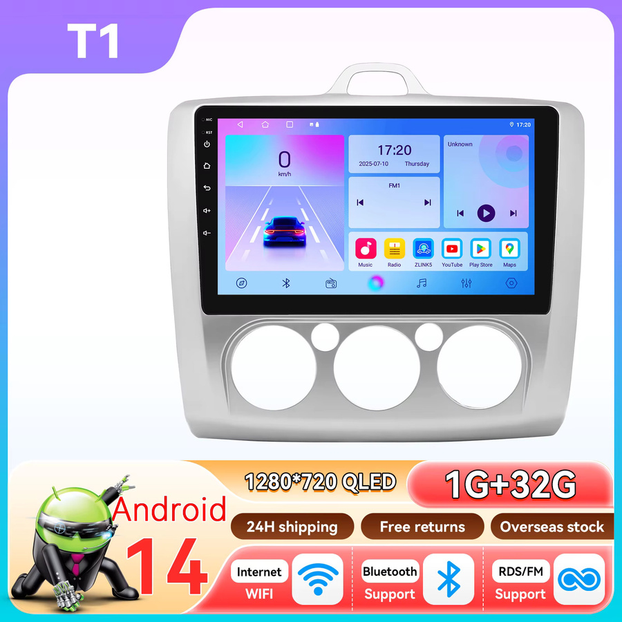 Hizpo 9-Zoll Android Autoradio für Ford Focus Exi MT Mk2 MK3 mit Snapdragon 6115, GPS, Bluetooth, CarPlay und DSP - Bild 5