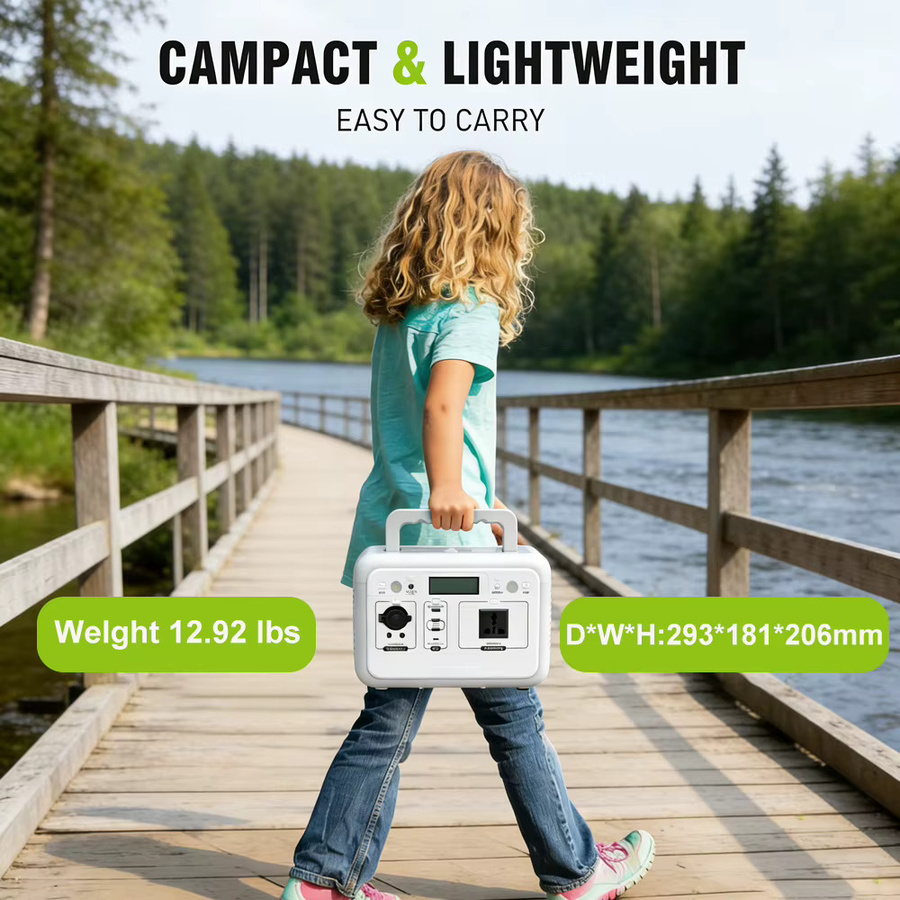 Gaiaray Tragbare Powerstation 500W Solargenerator mit 460,8Wh LiFePO4-Batterie, 220V Reine Sinuswelle, Farbe: Weiß - Bild 8