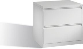 C+P Hängeregistraturschrank Acurado für DIN A4 Hängehefter, 2 Schubladen, zweibahnig, Farbe Lichtgrau - Bild 1