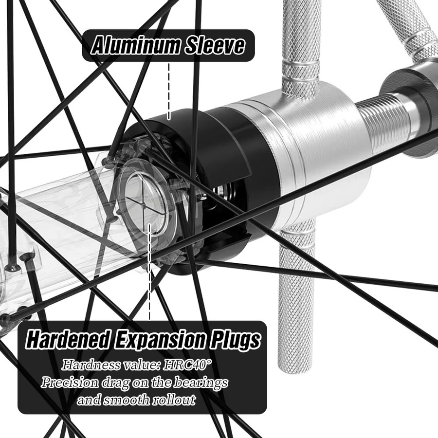 LEBYCLE Fahrrad-Nabenlager-Abziehwerkzeug-Set in Silber für MTB und Rennrad - Bild 4