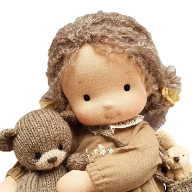 E-STRONG Waldorf-Puppe, Mini-Puppe, Plüsch / Textil, Braun, Tiere - Bild 1