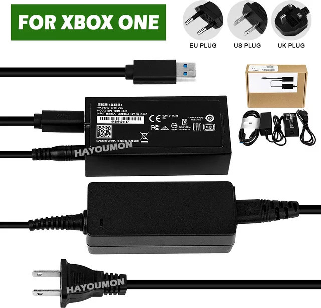 Microsoft Kinect Adapter für Xbox One, Xbox One S und Xbox One X sowie PC, USB-Netzteil in Schwarz - Bild 1