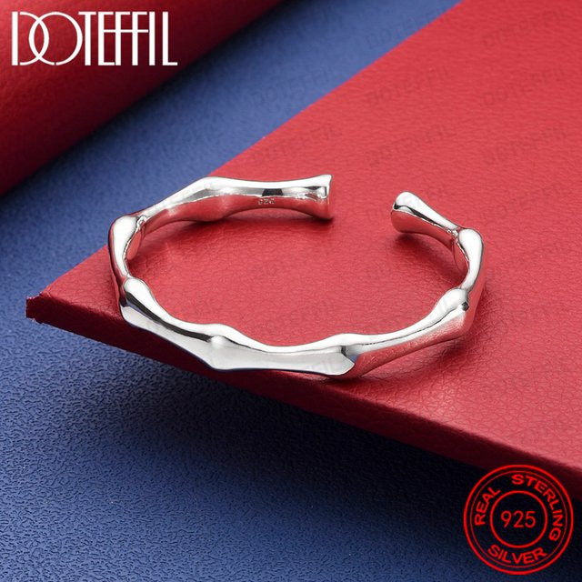 DOTEFFIL Armband, 925 Silber, Bambus-Design, Unisex - Bild 1