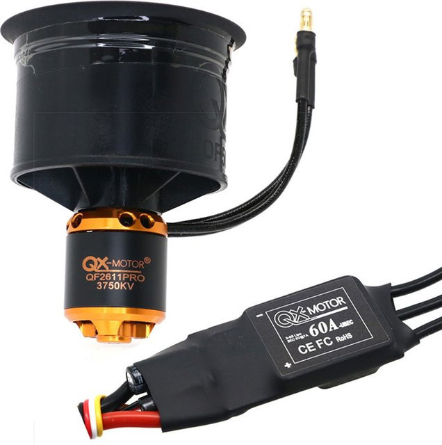 QX-MOTOR 50MM EDF 12-Blatt Impeller mit QF2611 PRO Bürrenlosem Motor 60A ECS, Set / Bundle, Schwarz - Bild 1