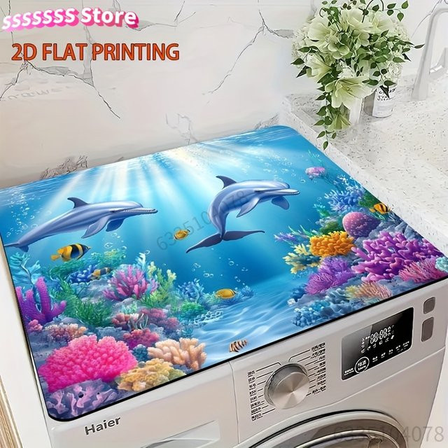 Haier Gaming-Mausmatte und Abdeckmatte mit Unterwasser-Delfin-Korallenriff-Design in Multicolour - Bild 1