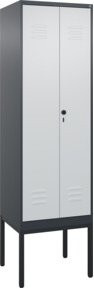 C+P PSA Doppel-Spind Classic PLUS Gestell mit 2 Abteilen, Farbe Anthrazit/Grau/Schwarz, H x B x T: 212 x 60 x 50 cm - Bild 1