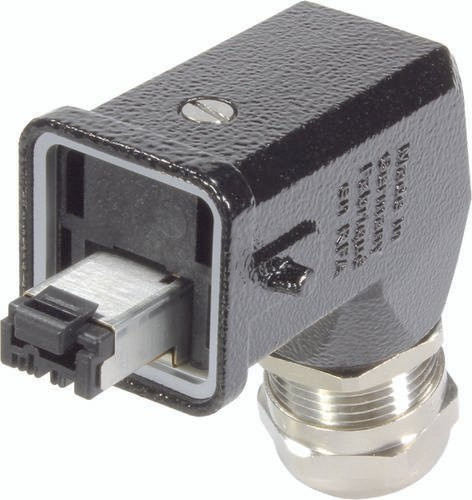 HARTING Kabelsteckverbinder 09451151106 Ethernet LAN mit 4 Schneidklemmanschlüssen in Schwarz - Bild 1