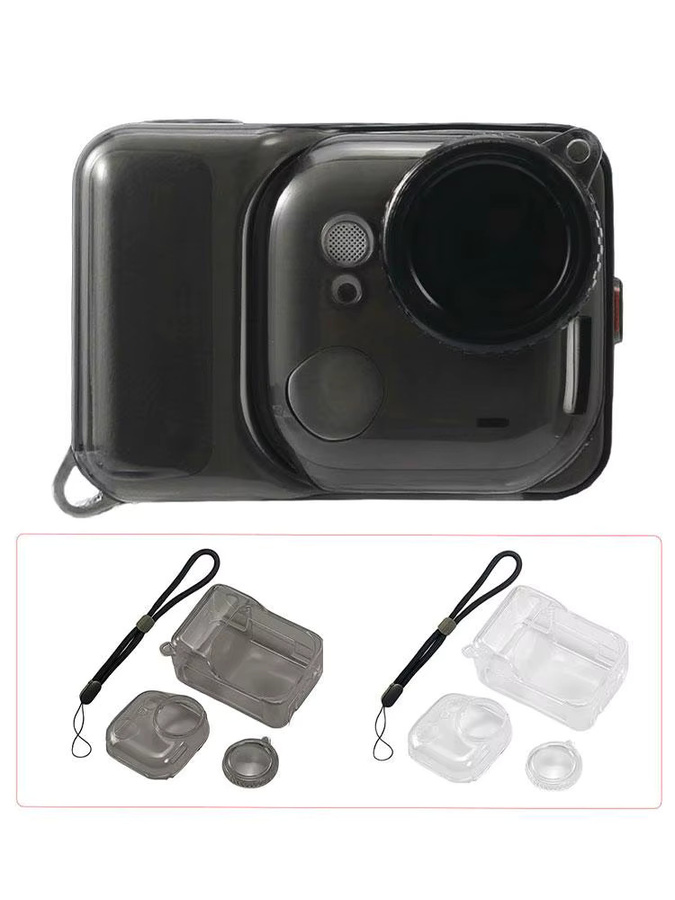 Transparentes Schutzhüllen-Set für Insta360 GO Ultra mit stoßfester Silikonhülle und Objektivabdeckung - Bild 5