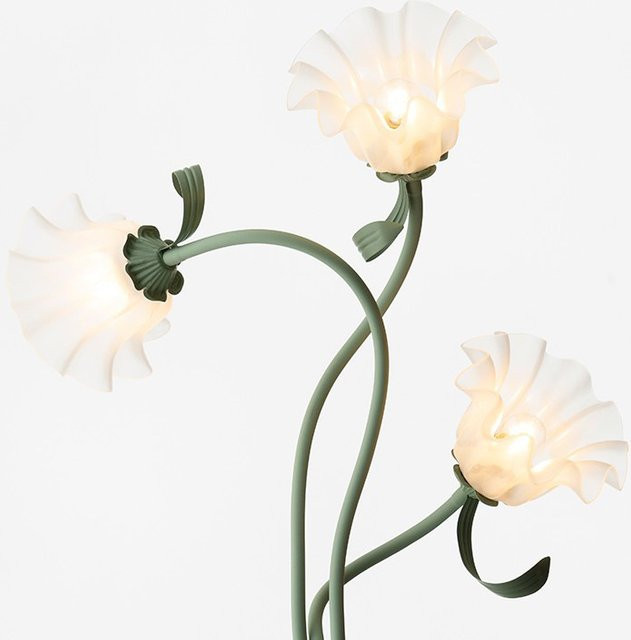 Nordic Design Blumen Bodenlampe Lava Ball in Weiß und Grün mit warmweißem Licht für Wohnzimmer und Schlafzimmer - Bild 1