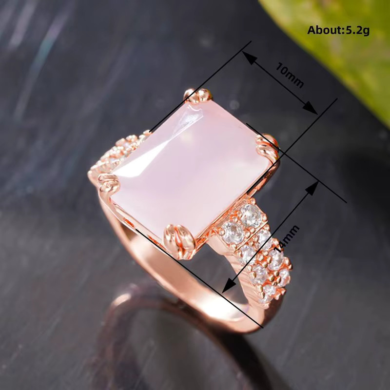 Huitan Verlobungsring Roségold, rosa Stein, Zirkonia - Bild 3