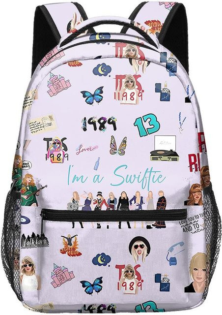 3-teiliges Schulrucksack-Set für Schüler aus Oxford-Stoff in Multicolour mit Schultasche, Schultergurt und Federmäppchen - Bild 1