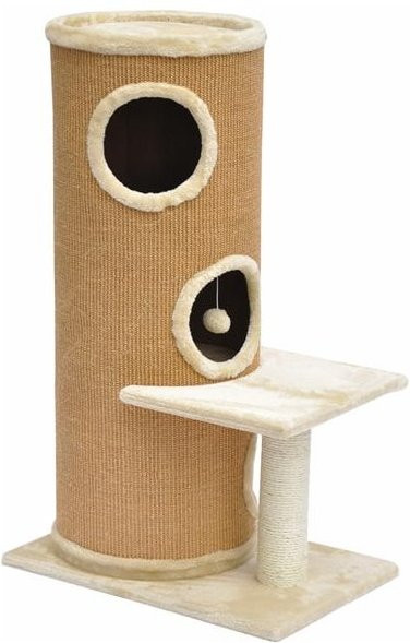Nanook Kratztonne Casimir für Katzen in Braun und Beige mit integriertem Spielzeug, Breite: 100 cm, Tiefe: 37 cm - Bild 1