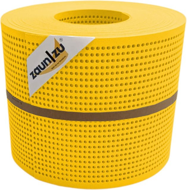 zaun zu Sichtschutzstreifen PP Premium gelocht semi-transparent Gelb 26m - Bild 1