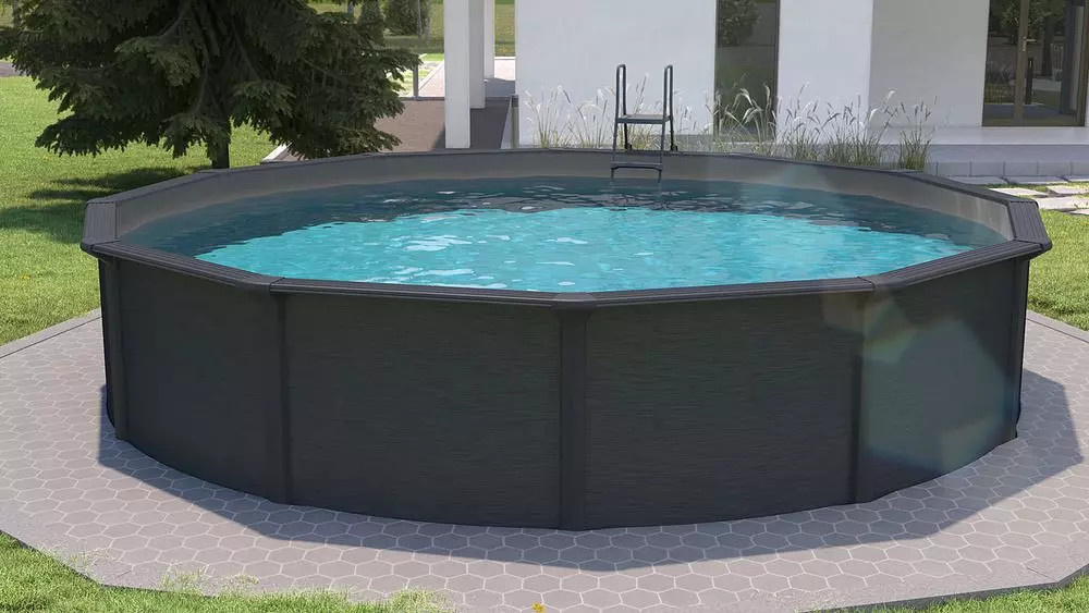 Steinbach Stahlwand Swimming Pool Set Nuovo de Luxe, anthrazit / silbergrau, Durchmesser: 550 cm, Höhe: 120 cm - Bild 4