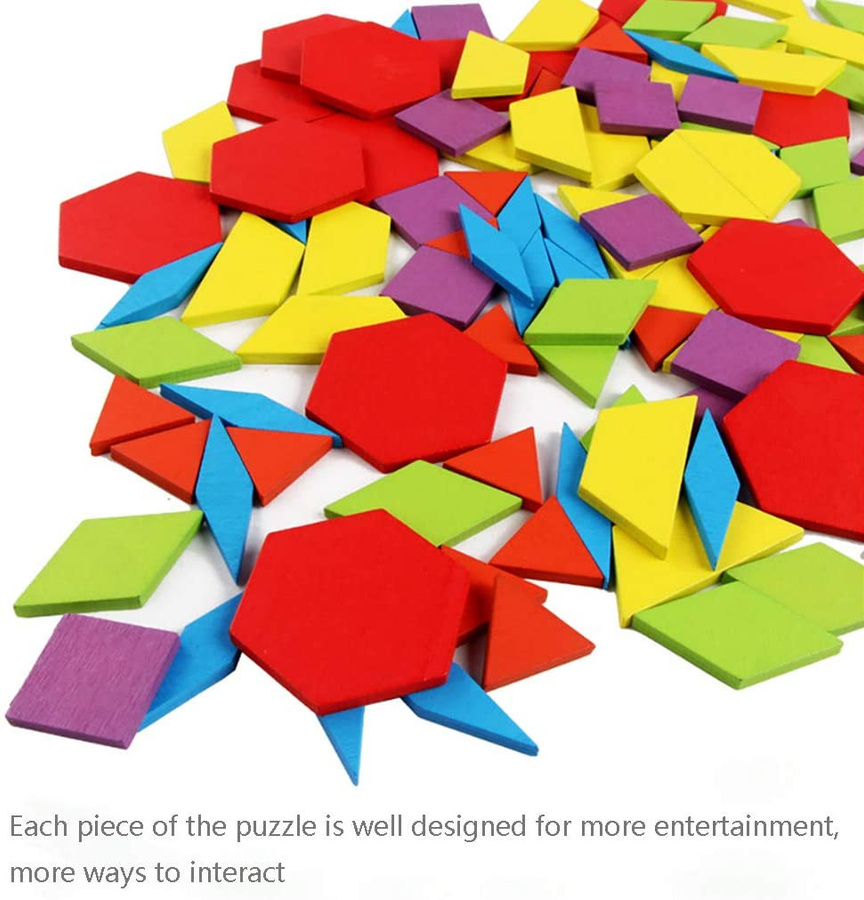 Yiran toy Tangram Geometrische Form Puzzle Holz 155-teiliges Set - Bild 3