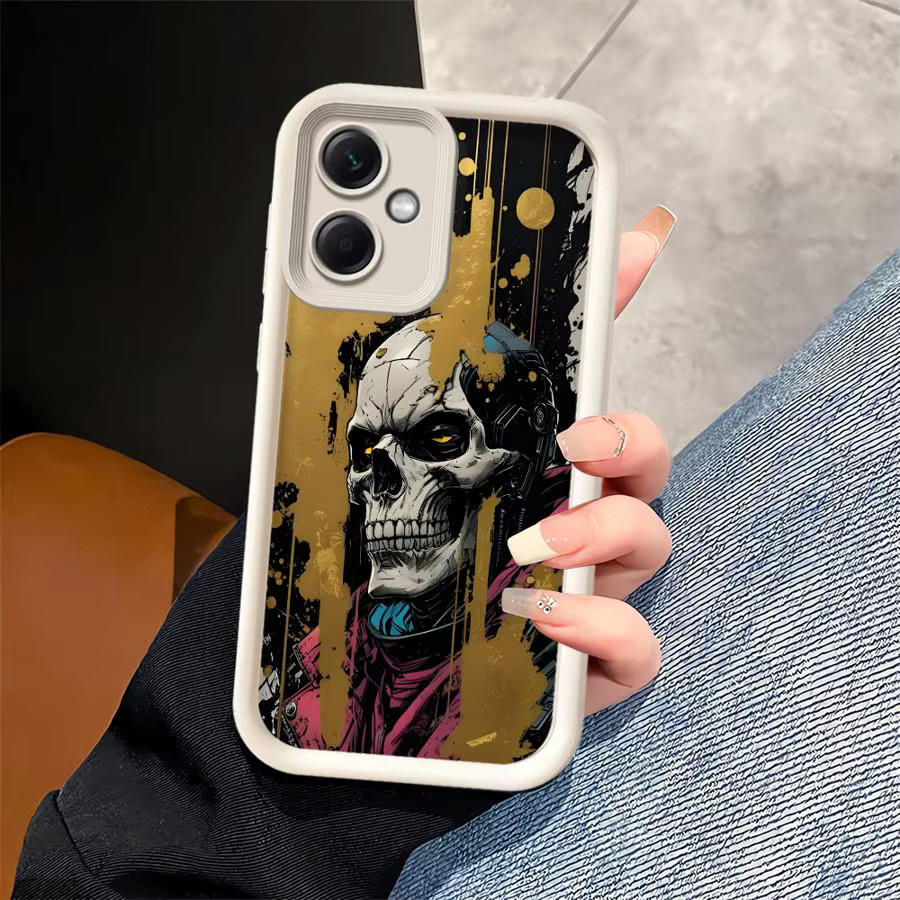 Handyhülle mit gotischem Totenkopf Design für Xiaomi Redmi Note 14 Pro Plus, 13C, 12, 11s und weitere Modelle, Multicolor - Bild 4
