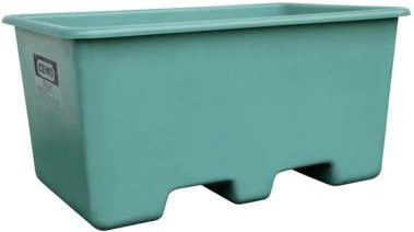 Rechteckbehälter Cemo aus glasfaserverstärktem Kunststoff in Grün mit Stapeltaschen, B/T/H: 79,0 x 119,0 x 60,0 cm - Bild 1