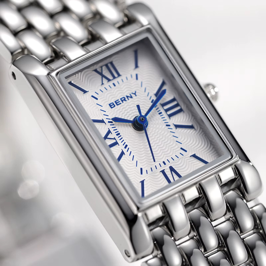 BERNY Armbanduhr, Edelstahl, Quarz, rechteckig, Silber, Damen - Bild 2