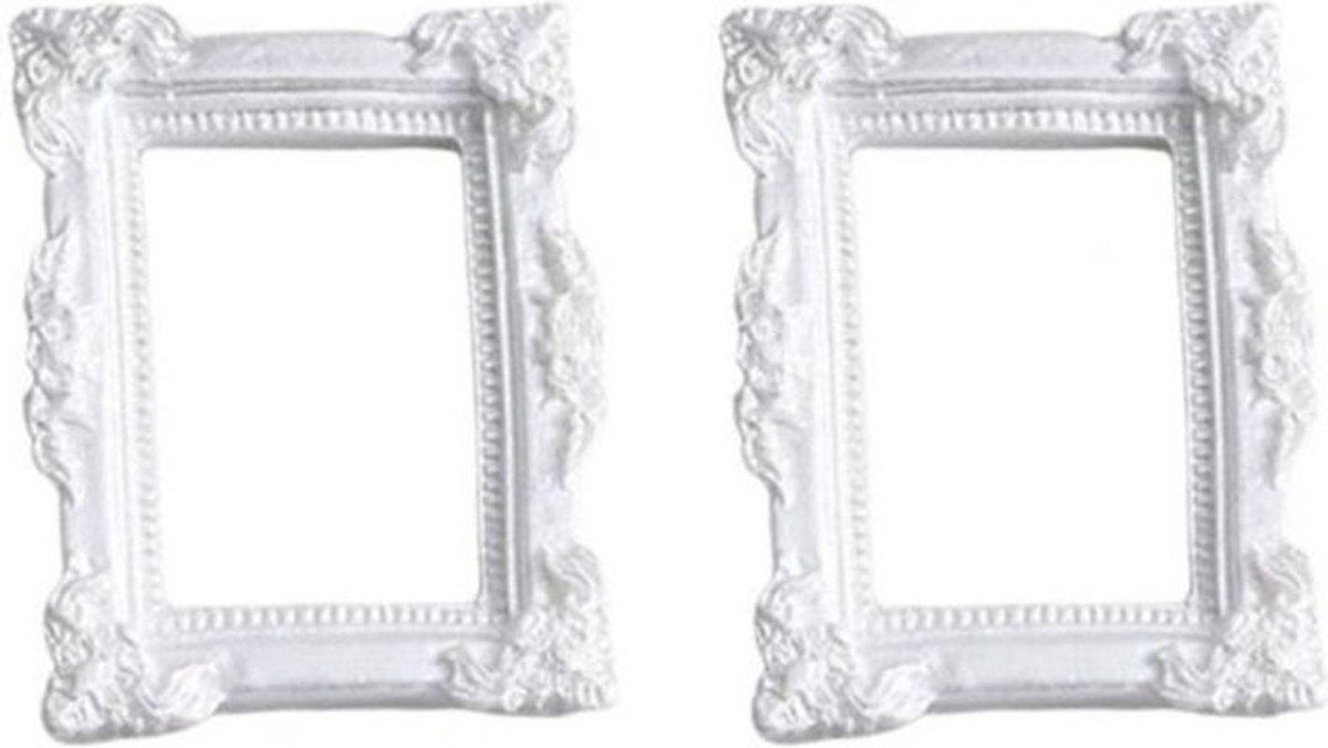 Mini-Bilderrahmen aus Kunstharz von Binchi Lighting Appliances, rechteckiger Tischaufsteller in Weiß, Gold oder Silber, B/H: 5,7 x 4,6 cm - Bild 1
