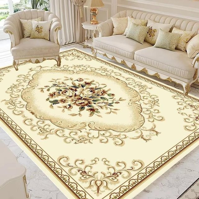 Lodestar Teppich in Beige mit floralem Retro-Design, maschinell gewebter Polyester-Bodenmatte für Wohnzimmer, Flur oder Schlafzimmer, Breite: 80 cm, Tiefe: 50 cm - Bild 1