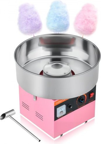 VEVOR Zuckerwattemaschine 1000 W mit 38 cm Edelstahlschüssel und Zuckerlöffel, Rosa - Bild 1