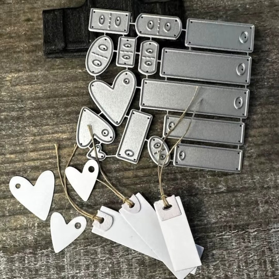 Metallschneideform Herzanhänger in Silber für DIY Scrapbooking und Grußkarten - Bild 2