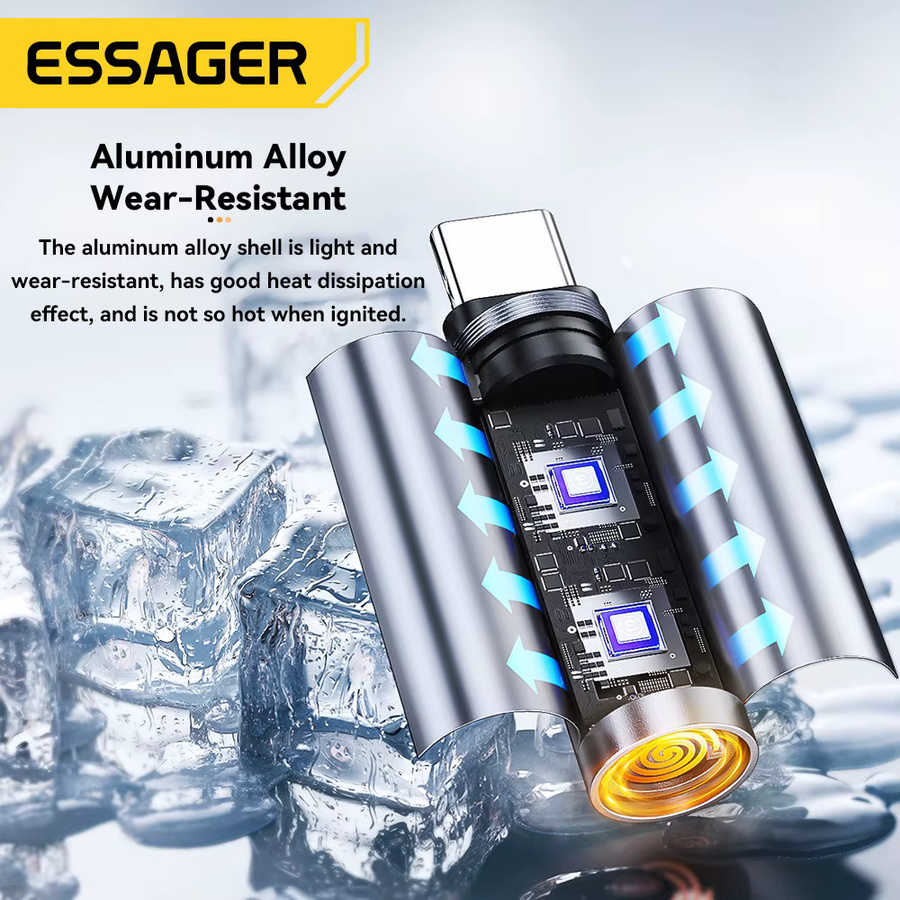 Essager USB-C Mini-Feuerzeug mit Wolframdraht in Grau - Bild 5