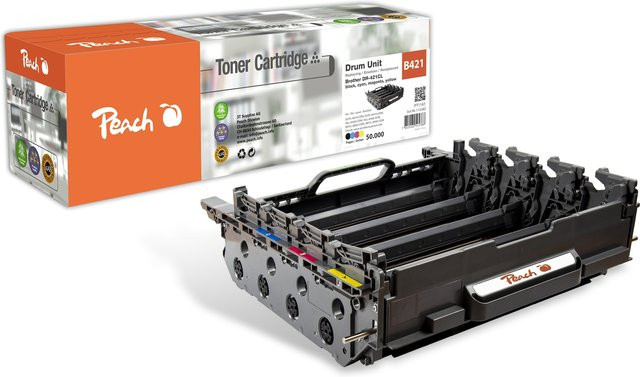 Peach B421 CL Trommeleinheit Ersatz für Brother DR-421CL, wiederaufbereitet, Schwarz, kompatibel mit Brother MFCL 9570 CDW, Brother DCPL 8410 CDN und Brother HLL 8260 CDW - Bild 1
