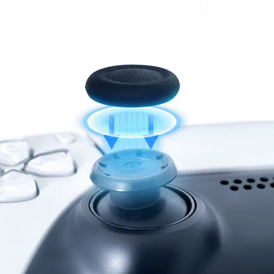 VORILYNEX Silikon Joystick-Abdeckungen in Schwarz für PS5 und PS4 Controller, rutschfeste Daumengriff-Kappen als Zubehör - Bild 4