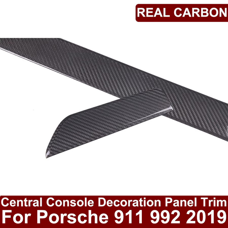 Carbon Fiber Innen Zentrale Konsole Dekoration Panel Abdeckung für Porsche 911 992 in Schwarz - Bild 2