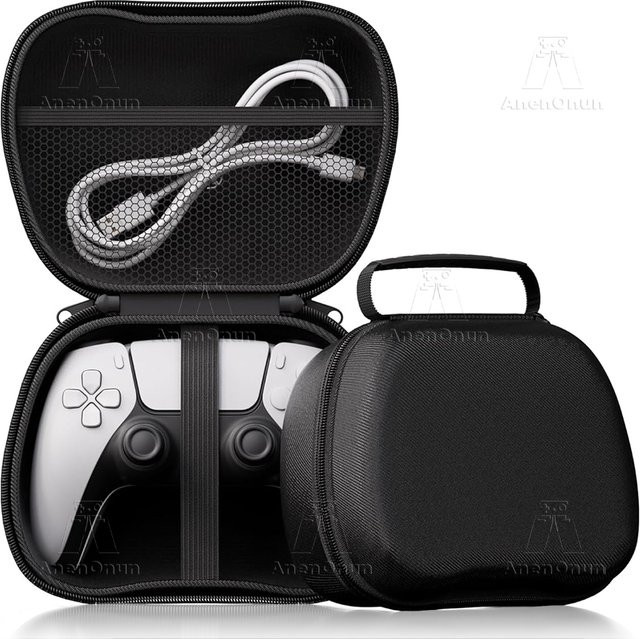 AnenOnun Universelle Controller-Tragetasche in Schwarz, Sturzsichere EVA-Schale für PS5, PS4, Xbox und Switch 2 Pro - Bild 1