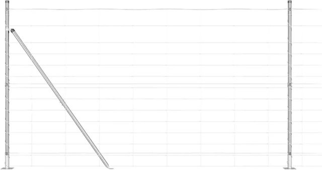 vidaXL Zaunpfosten aus Stahl, rechteckig, silber, H x B x T: 140 x 5 x 5 cm - Bild 1