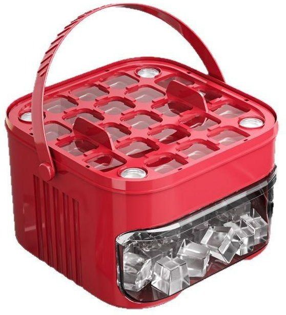 MY OWN STYLE Eiswürfelform mit Easy-Press-Deckel für 50 Eiswürfel, rot - Bild 1
