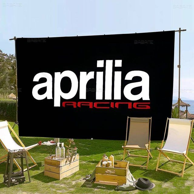 Potdemiel Camping-Flagge mit A-ApriliaS-Logo im künstlerischen Design - Bild 1