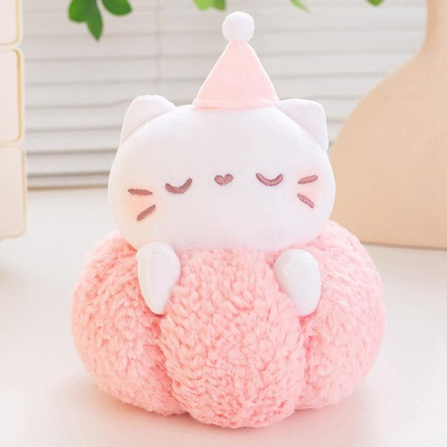Yiran toy Kürbis Kätzchen Plüschtier, Rosa, 23cm - Bild 1