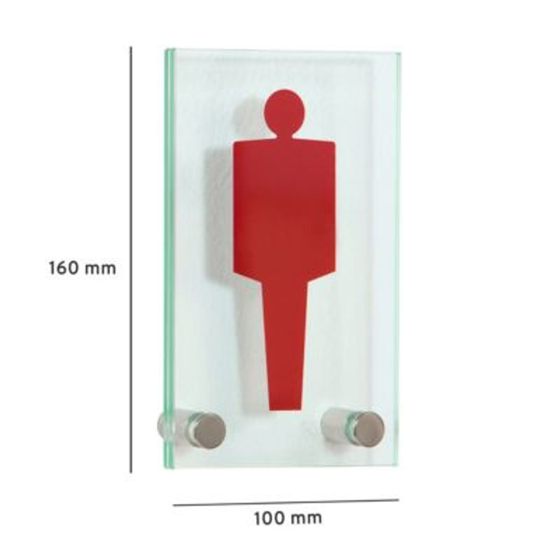 moedel Türschild GALERIE aus Edelstahl und transparentem ESG-Glas mit 2 Abstandhaltern zur Schraubmontage, B: 10 cm x H: 16 cm - Bild 2
