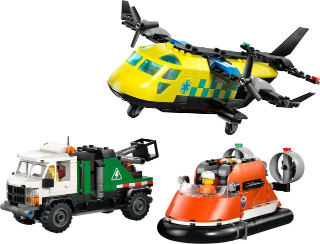 LEGO City Kombinationsset mit Flugzeug, Wartungsfahrzeug und Luftkissenboot - Bild 3