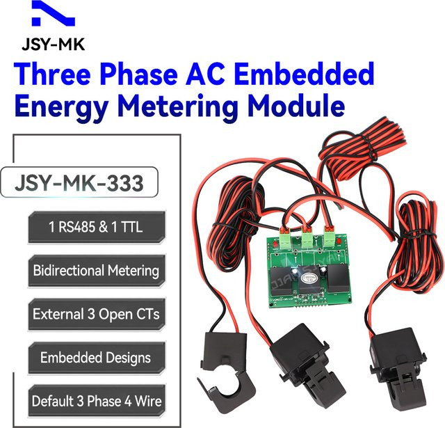 JSY-MK-333 Stromenergie-Messmodul für 100A AC Dreiphasen-Vierleiter mit RS485 TTL Modbus-RTU Kommunikation - Bild 1