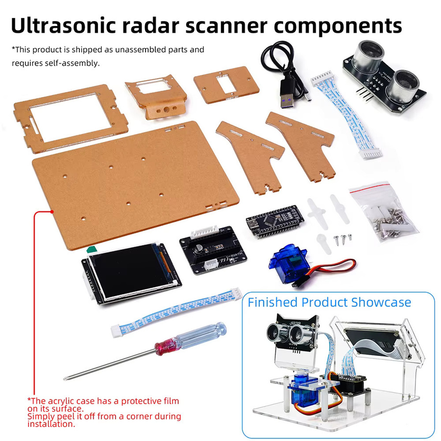 Gaqqee Ultraschall-Radarscanner-Sensormodul DC 5V DIY-Kit HXFB mit Arduino-Unterstützung zur Entfernungserkennung für Lernprojekte - Bild 4