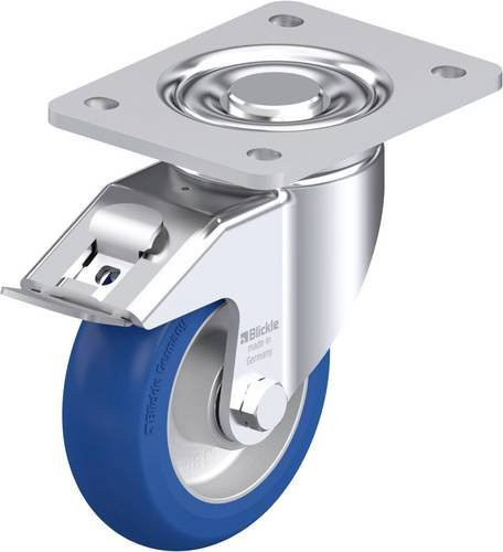 Blickle Stahlblech-Lenkrolle LH-ALBS 125K-3-FI-CO in Silber, Rad-Durchmesser: 125 mm, Tragfähigkeit: 370 kg - Bild 1