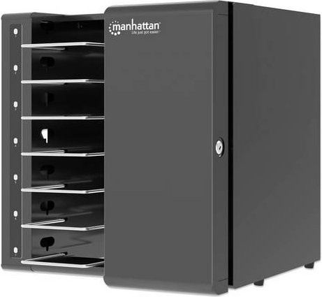 Manhattan Lade- und Managementsystem Schrank mit USB-Typ C in Schwarz - Bild 1