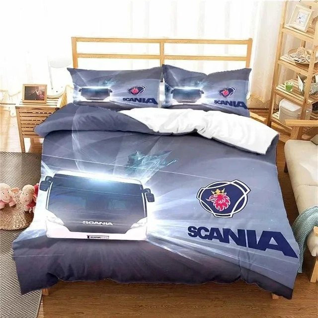 Scanias Tck Logo Bettwäsche-Set mit Bettbezug und Kissenbezug, Blau, B/H: 135 x 200 cm - Bild 1