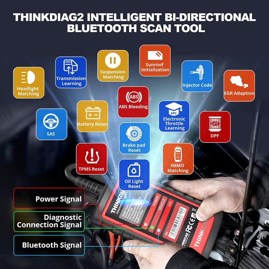 THINKCAR thinkdiga 2 KINGBOLEN ediag plus OBD Scanner für deutsche Autos mit ECU Codierung und aktiven Tests in Schwarz - Bild 6