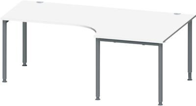 Schäfer Shop Genius Winkelschreibtisch MODENA FLEX 90 Grad mit Ansatz rechts, Breite: 200 cm, weiß/anthrazit - Bild 1