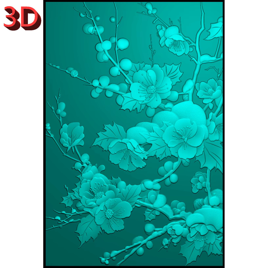 3D-Prägeordner Pflaumenblüten in Schneelandschaft für DIY-Kunsthandwerk, Scrapbooking und Kartenherstellung aus Kunststoff - Bild 2