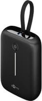 goobay Powerbank 10.000 mAh mit integriertem USB-C Kabel, 20 Watt, Schwarz - Bild 1