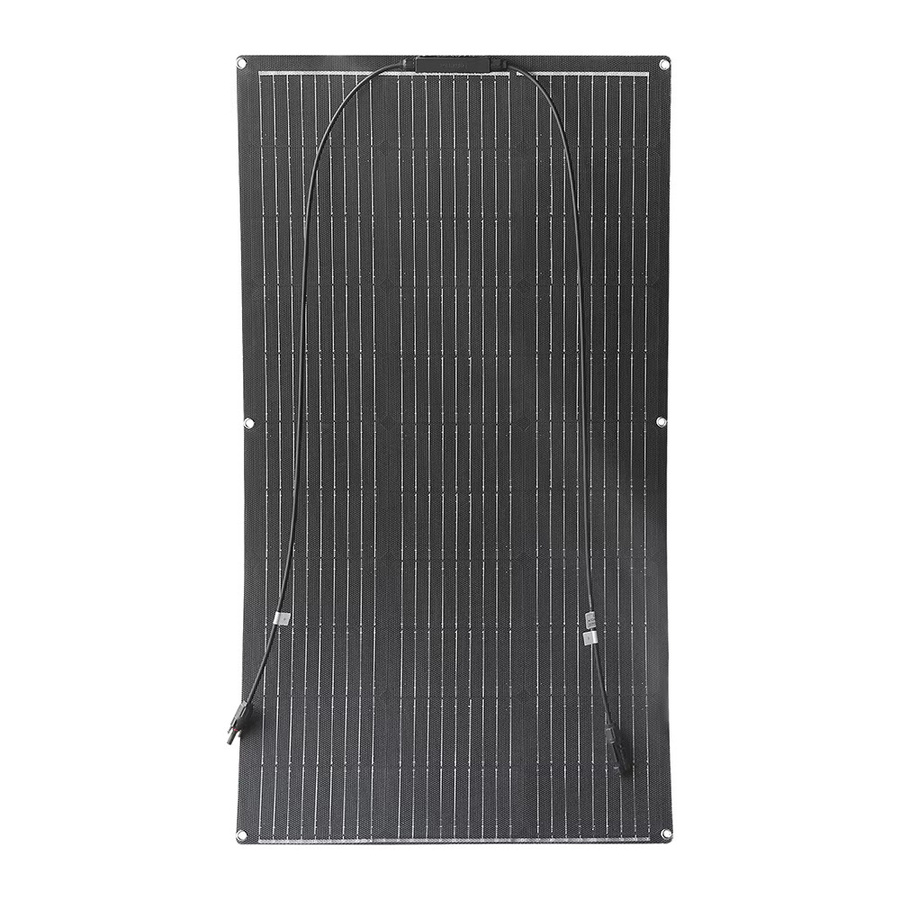 dgsunlight ETFE-Solarpanel mit monokristallinen Solarzellen, 18 V, flexibel und wasserdicht, Farbe: Schwarz - Bild 2